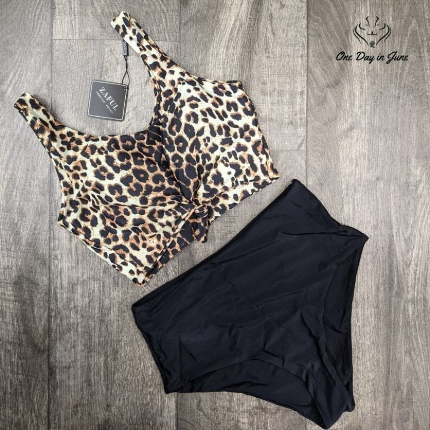 Zaful Scoop Neck Knot Bikini Size L
