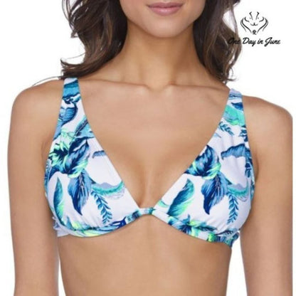 Ambrielle Floral Bra Underwire Bikini Top Size XL