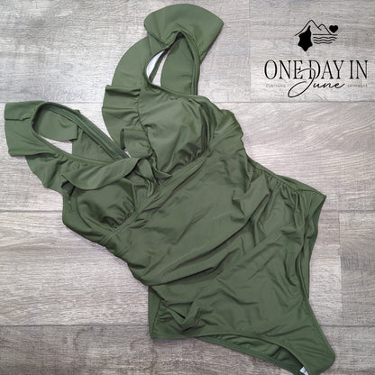 Cupshe Tie Back Tummy Control One Piece Swimsuit Size L