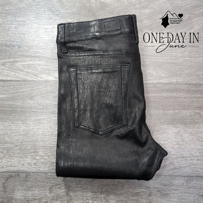AG Adriano Goldschmied Farrah Skinny Faux Leather High Rise Jeans Size 27 (4)