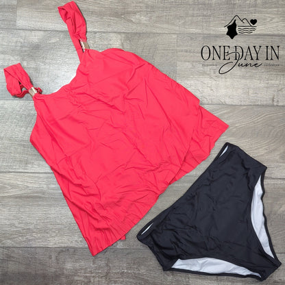 Charmo Wide Strap Tankini Swimsuit Size L