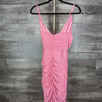 Soly Hux Spaghetti Strap Ruched Bodycon Dress Size S