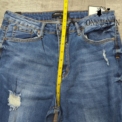 Almost Famous Juniors Distressed High Rise Flare Jeans Size 11