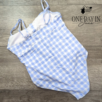 Aleumdr Gingham Keyhole One Piece Swimsuit Size 9Y