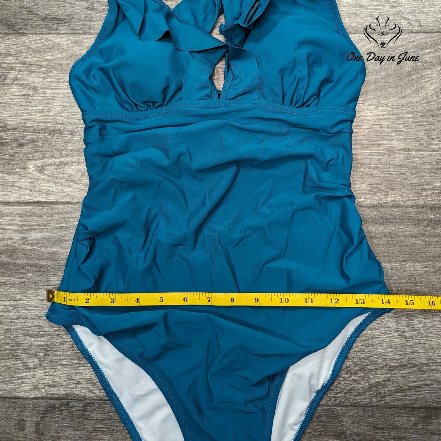 Felnart V Neck Lace Up Tummy Control One Piece Size M
