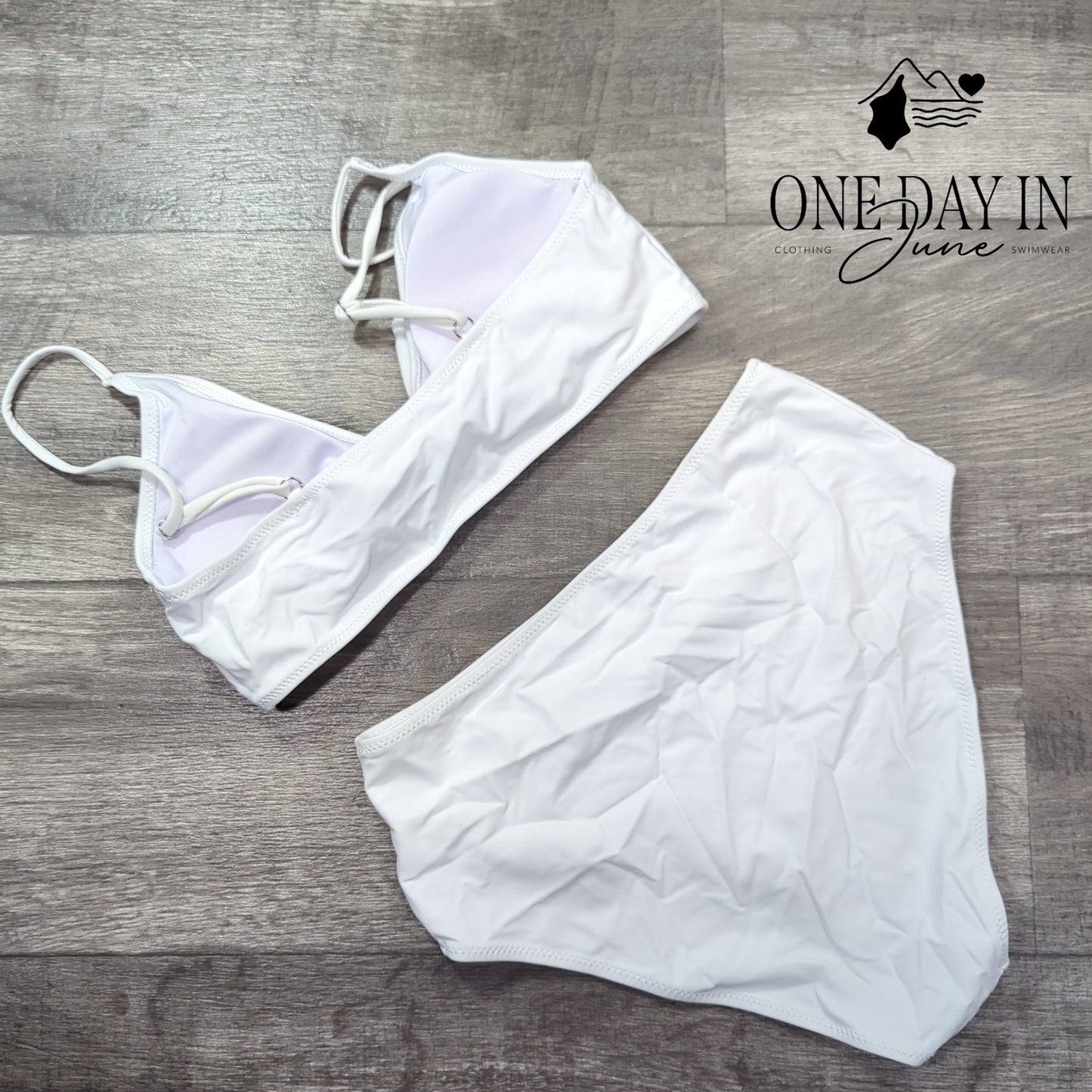 Honlyps High Waist Knot Front Bikini Swimsuit Size M