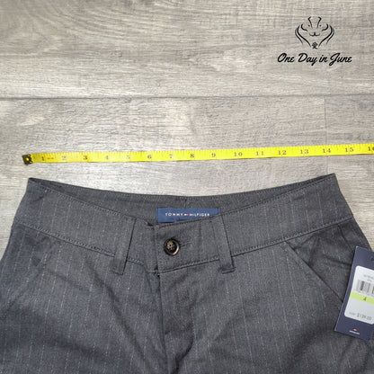 Tommy Hilfiger Metallic Pinstripe Wide Leg Cargo Pants Gray NWT Size 4