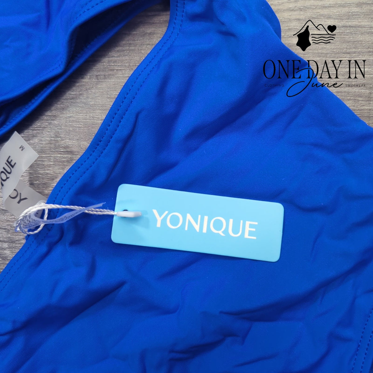 Yonique One Shoulder Cutout One Piece Swimsuit Royal Blue NWT Size M