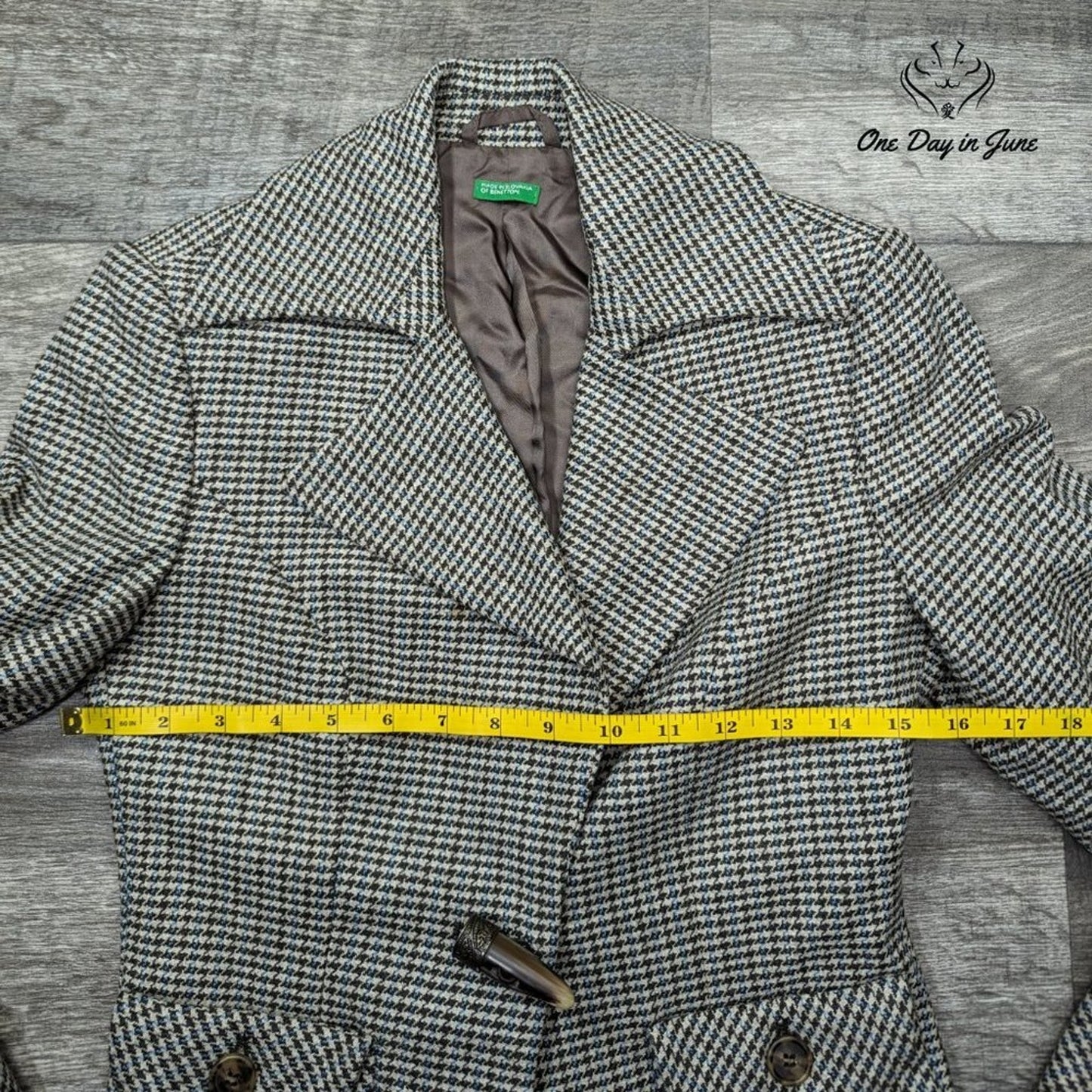 Benetton Vintage Classic Houndstooth Blazer Size 40 (M)