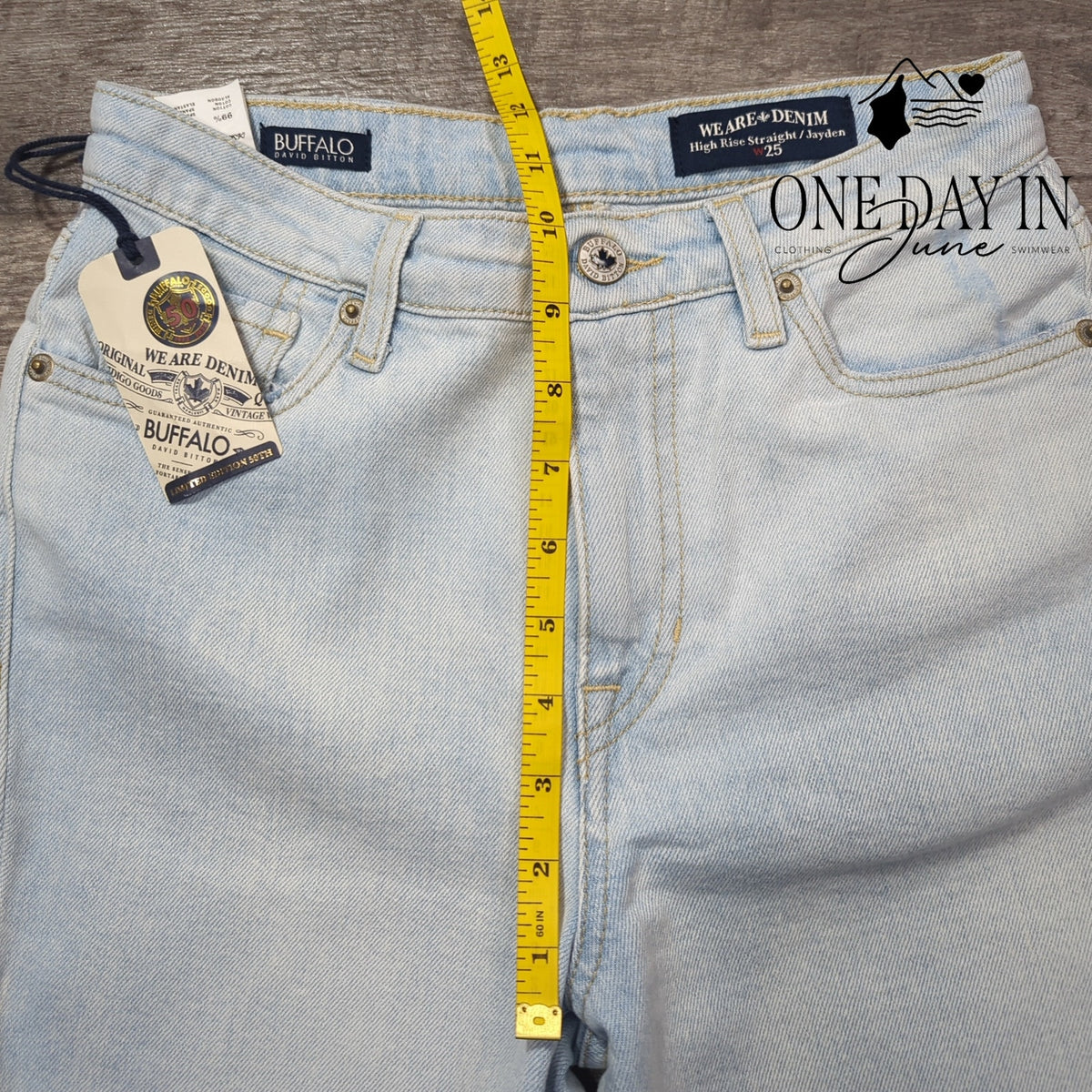Buffalo David Bitton Jayden High Rise Straight Raw Hem Jeans NWT Size 0 (25)
