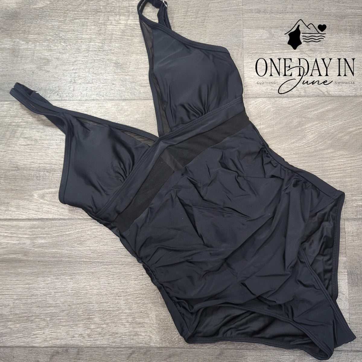 Suuksess Mesh Cut Out Tummy Control One Piece Swimsuit Black Size S