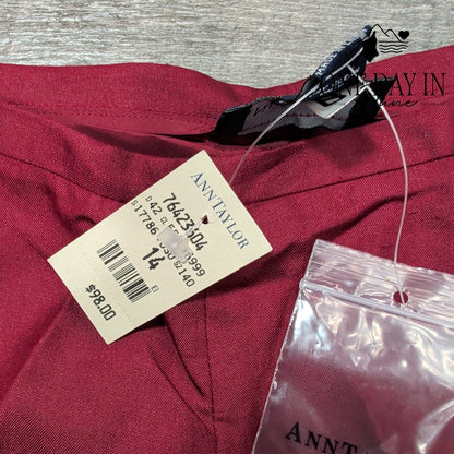 Ann Taylor Silk High Waist Side Zip Dress Pants Size 14