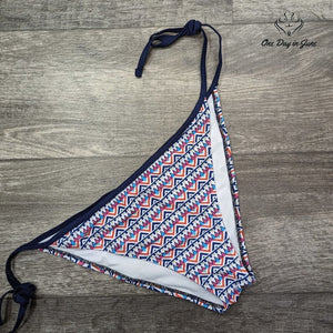 CharmLeaks Tribal Print Tie Side Bikini Bottom Multicolor String Swim Size XL