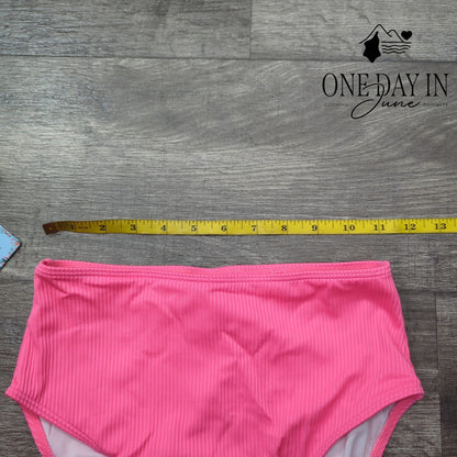 Yonique Ribbed Crop High Waist Bikini Swimsuit Size S
