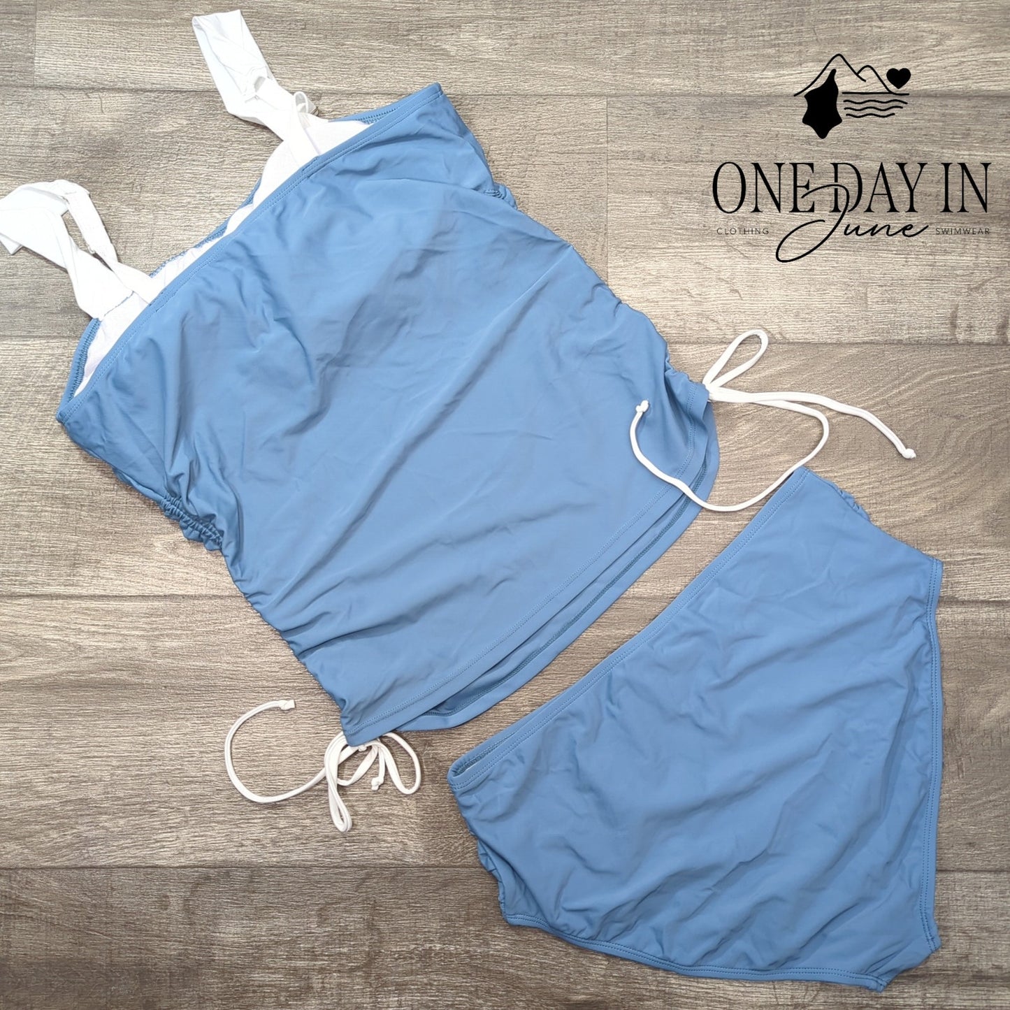 CharmLeaks Drawstring Tankini Swimsuit Size L