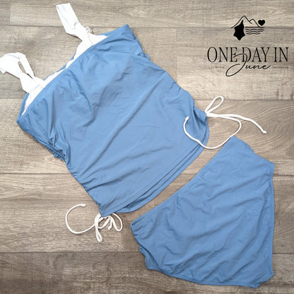 CharmLeaks Drawstring Tankini Swimsuit Size L