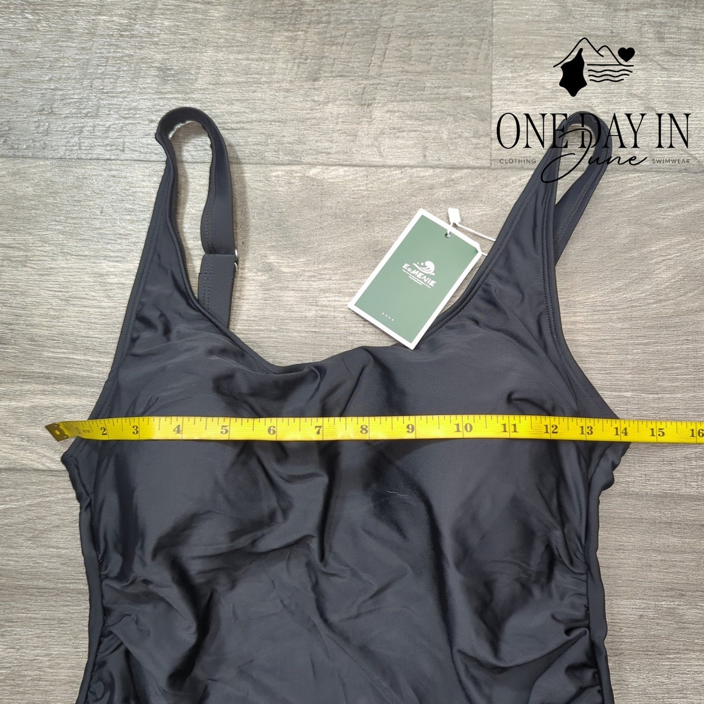 Eomenie Drawstring Swimdress One Piece Swimsuit Size M