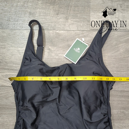 Eomenie Drawstring Swimdress One Piece Swimsuit Size M