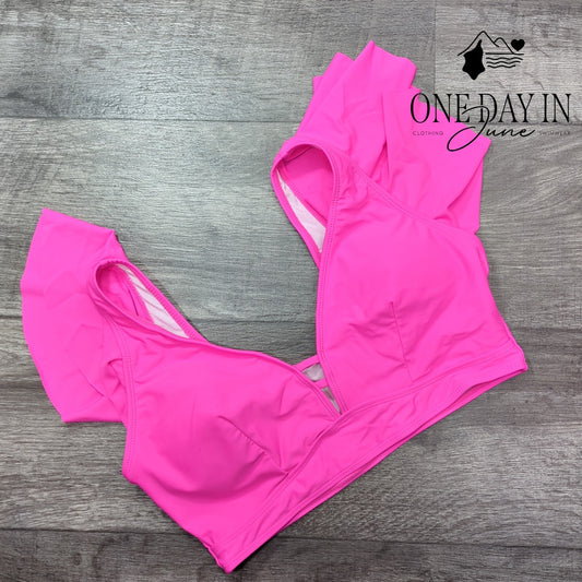 CharmLeaks Flare Shoulder Bikini Top Size L