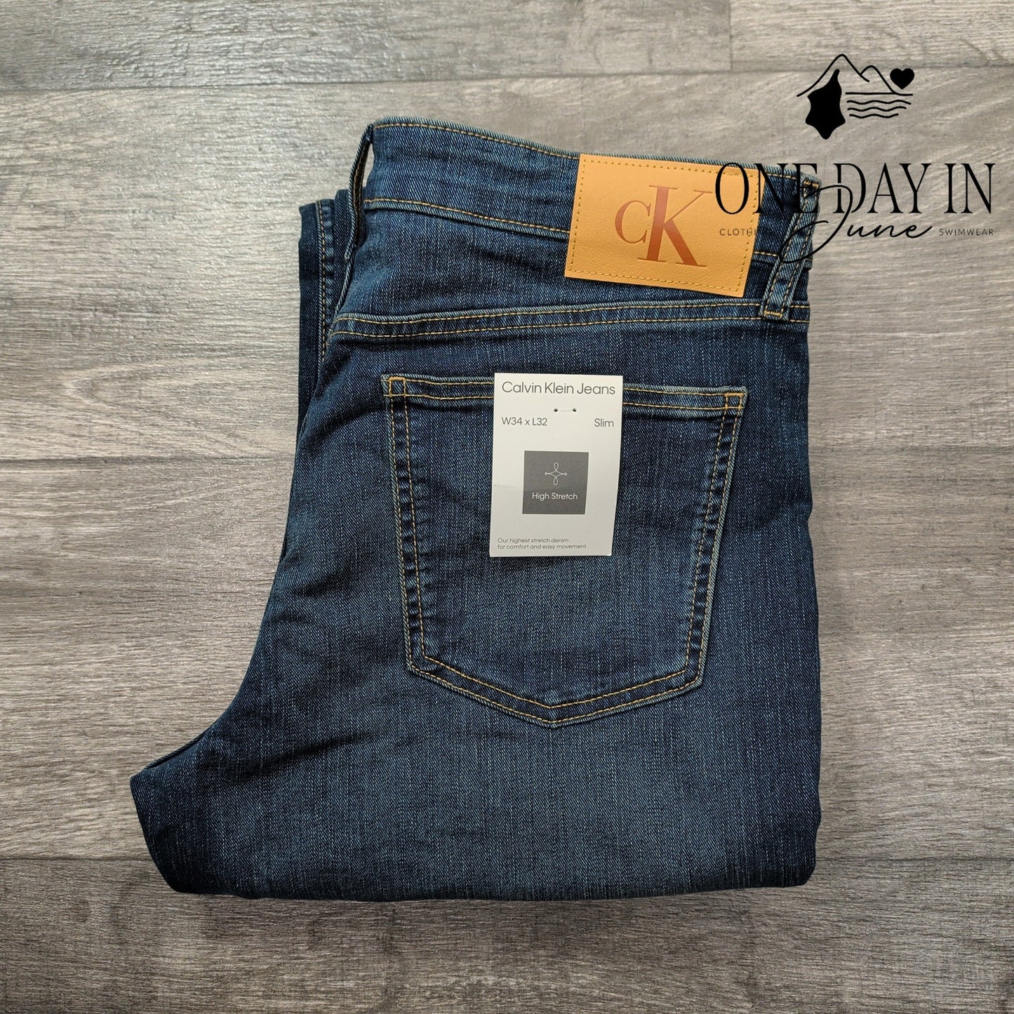 Calvin Klein Jeans Mens Slim Fit Aveon Blue Stretch Denim NWT $99 Size 34X32