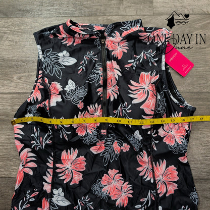 Woweny Sleeveless Rashguard Bikini Top Size L