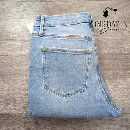 Good American Good Legs Crop Skinny Jeans Distressed Raw Hem NWT Size 12