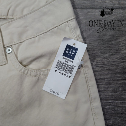 Gap Bootcut Ankle Pants Ivory Cream Mid Rise NWT $39.50 Size 8