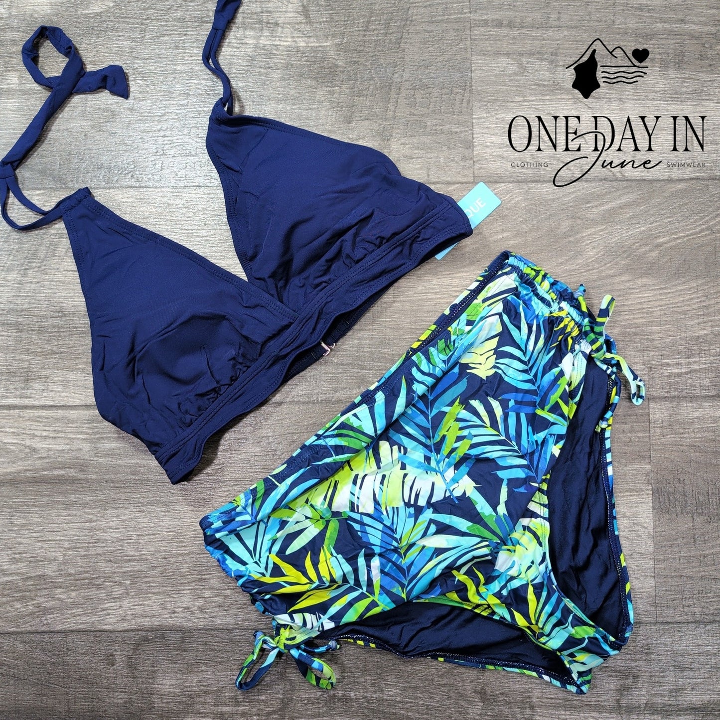 Yonique High Waist Halter Bikini Swimsuit Size L