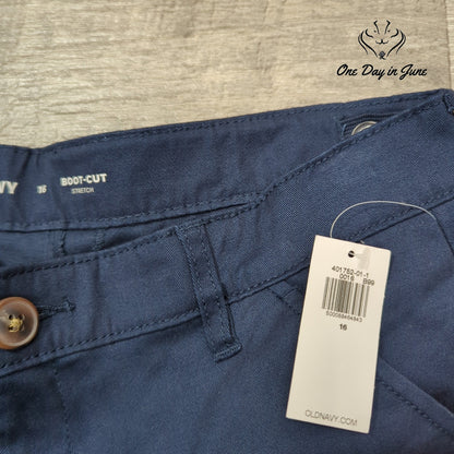 Old Navy Bootcut Stretch Pants Navy Blue NWT Size 16