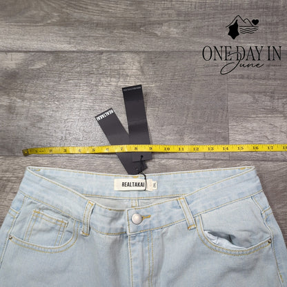 Realtakai Baggy Straight Leg Jeans Light Wash Blue Denim NWT Size 2XL