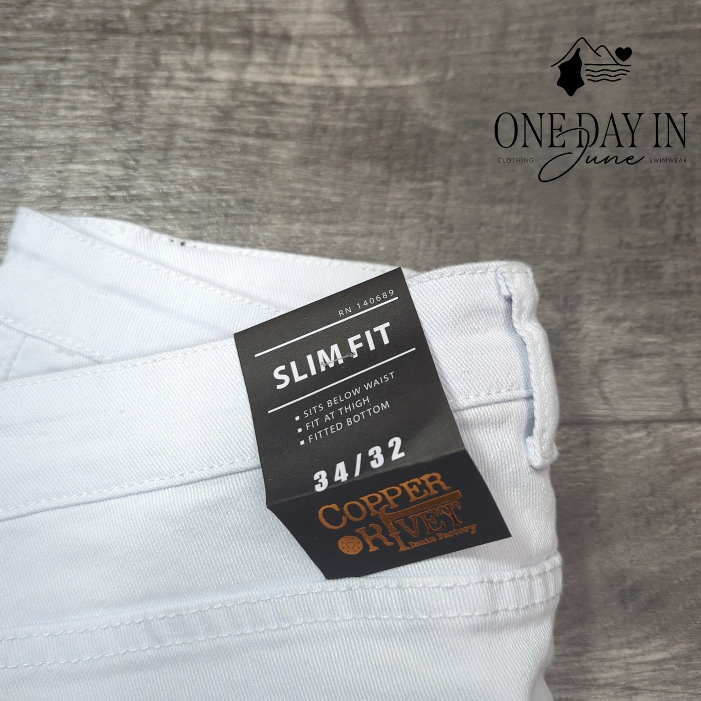 Copper Rivet Slim Fit Distressed Jeans Size 34X32