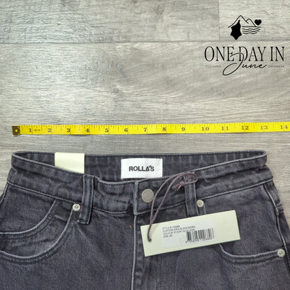 Rolla's Erin Dusters High Rise Slim Distressed Jeans Black NWT Size 2 (26)