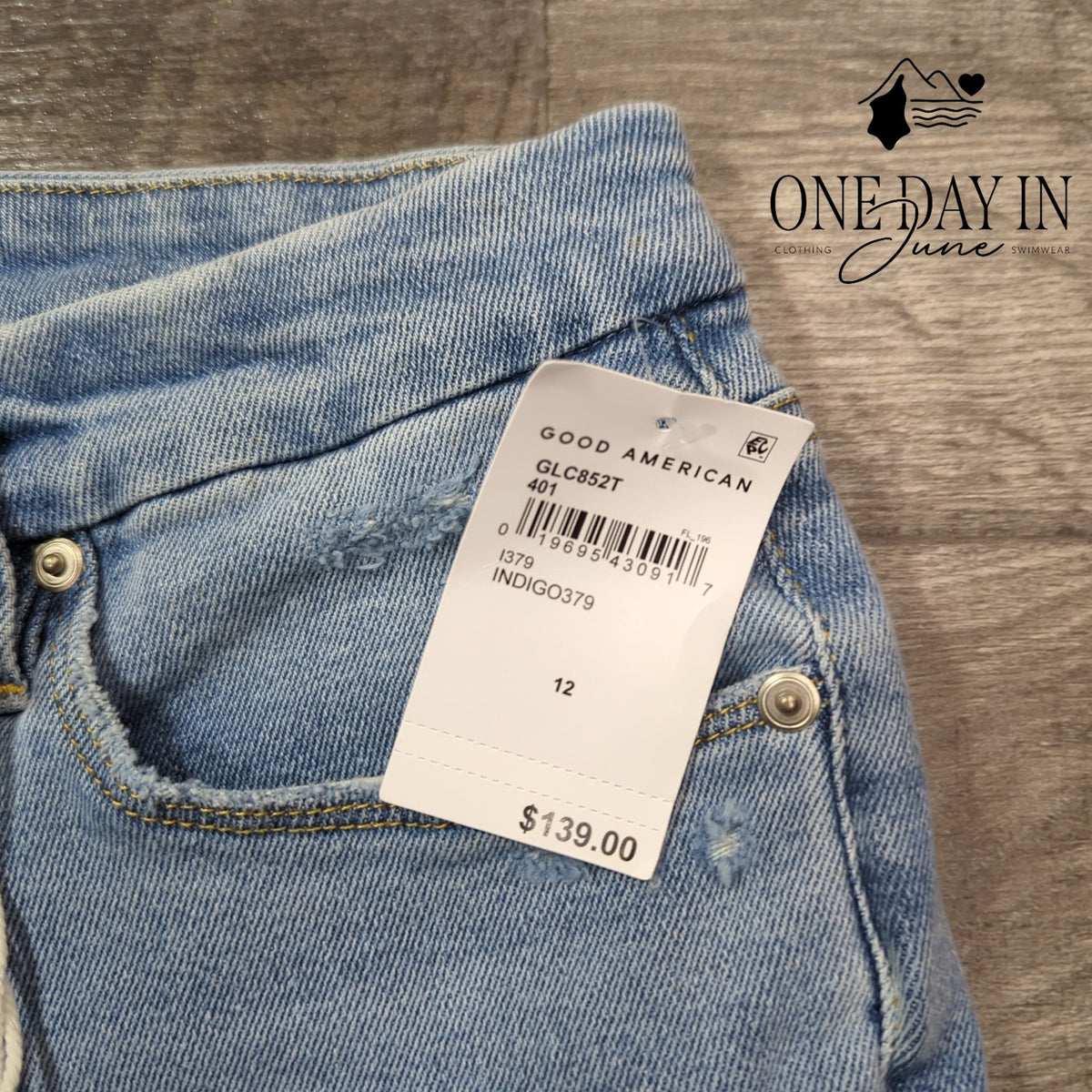 Good American Good Legs Crop Skinny Jeans Distressed Raw Hem NWT Size 12