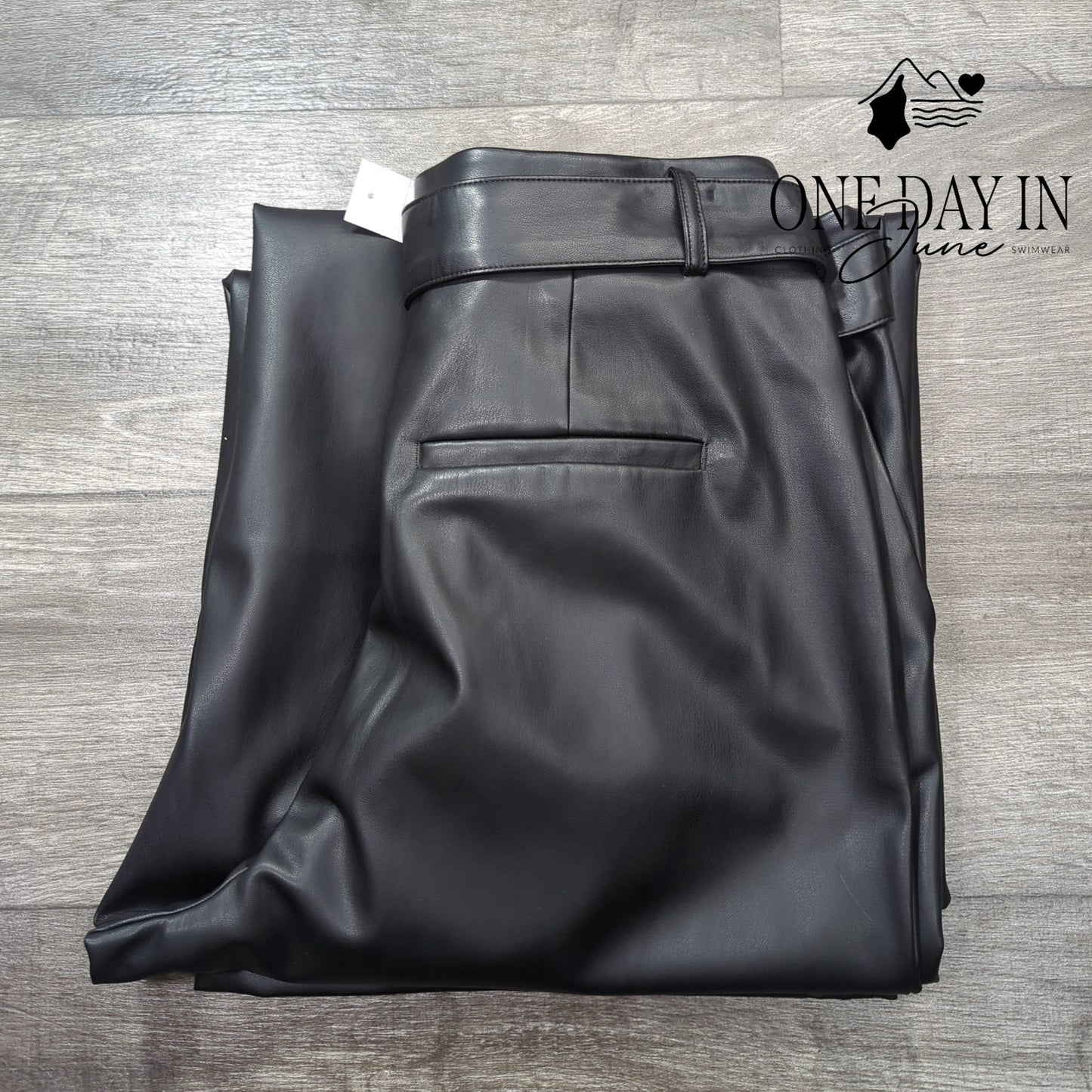 Loft High Waist Wide Leg Faux Leather Pants Size 14
