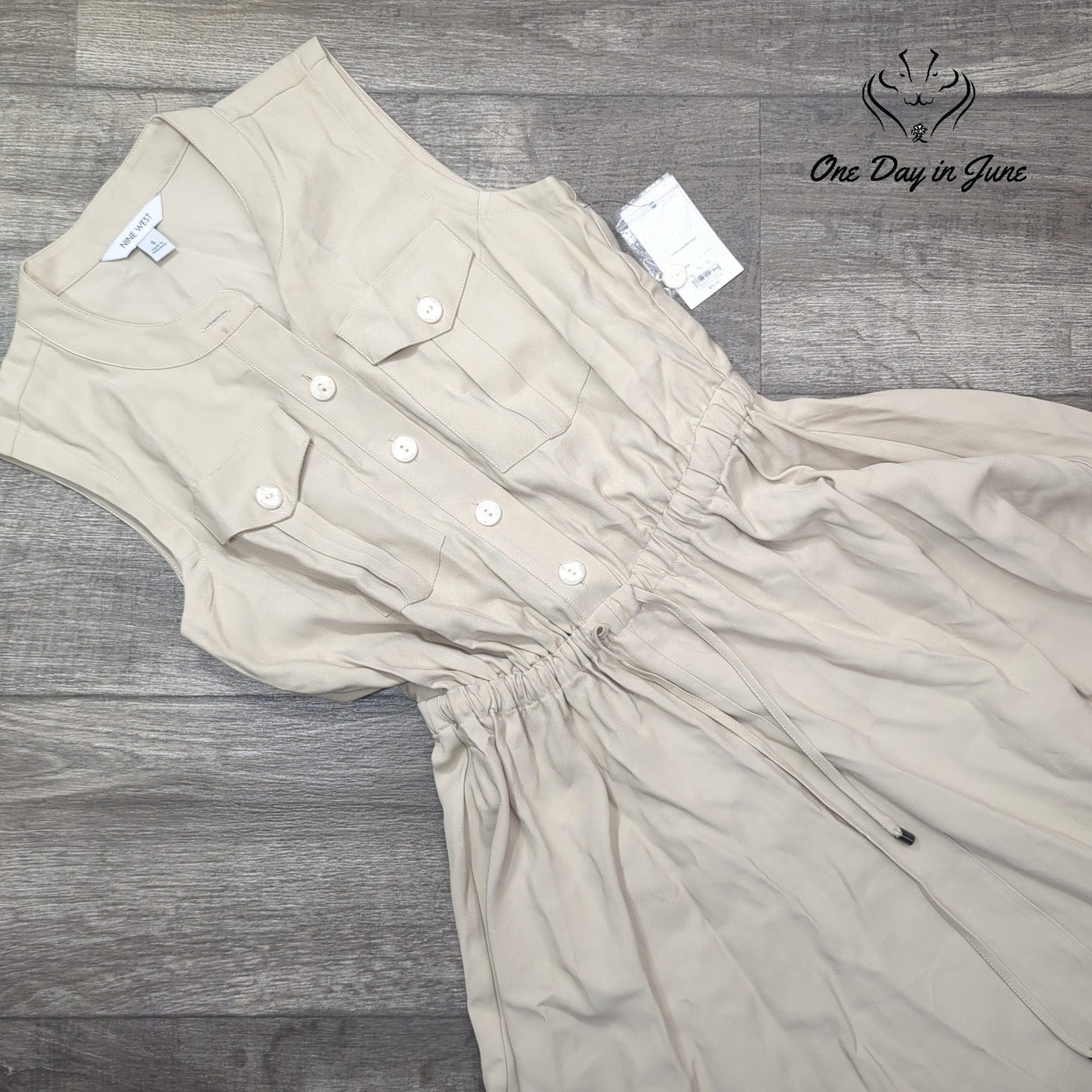 Nine West Sleeveless Tie Waist Dress Size S