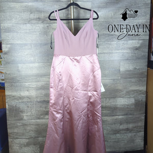 Sorella Vita 9206 Satin Chiffon Bridesmaid Maxi Gown Rosewater NWT Size 14