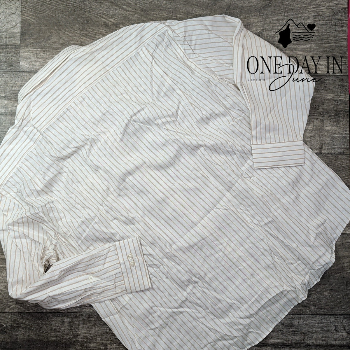 Pronto-Uomo Couture Non Iron Striped Dress Shirt 100% Cotton NWT Size 19 34/35
