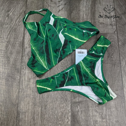 Cupshe Forest Leaves Bikini Swimsuit Size S