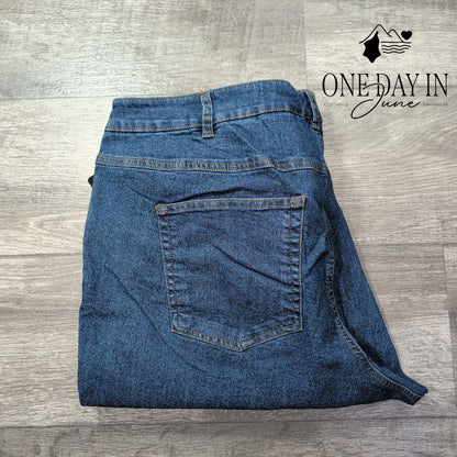 Woman Within Petite Straight Leg Stretch Jeans Petite Dark NWT Size 22W Petite
