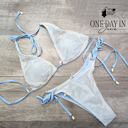 Zaful High Cut Tie Side Tie Back Bikini Swimsuit Size M