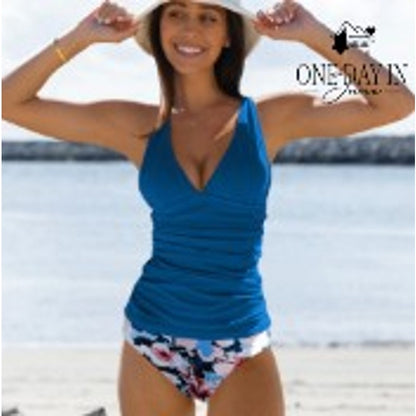 Beachsissi V Front Tummy Control Tankini Swimsuit Size XL
