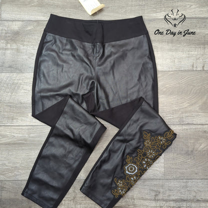 G by Giuliana Faux Leather Embellished Legging Pants Size 10