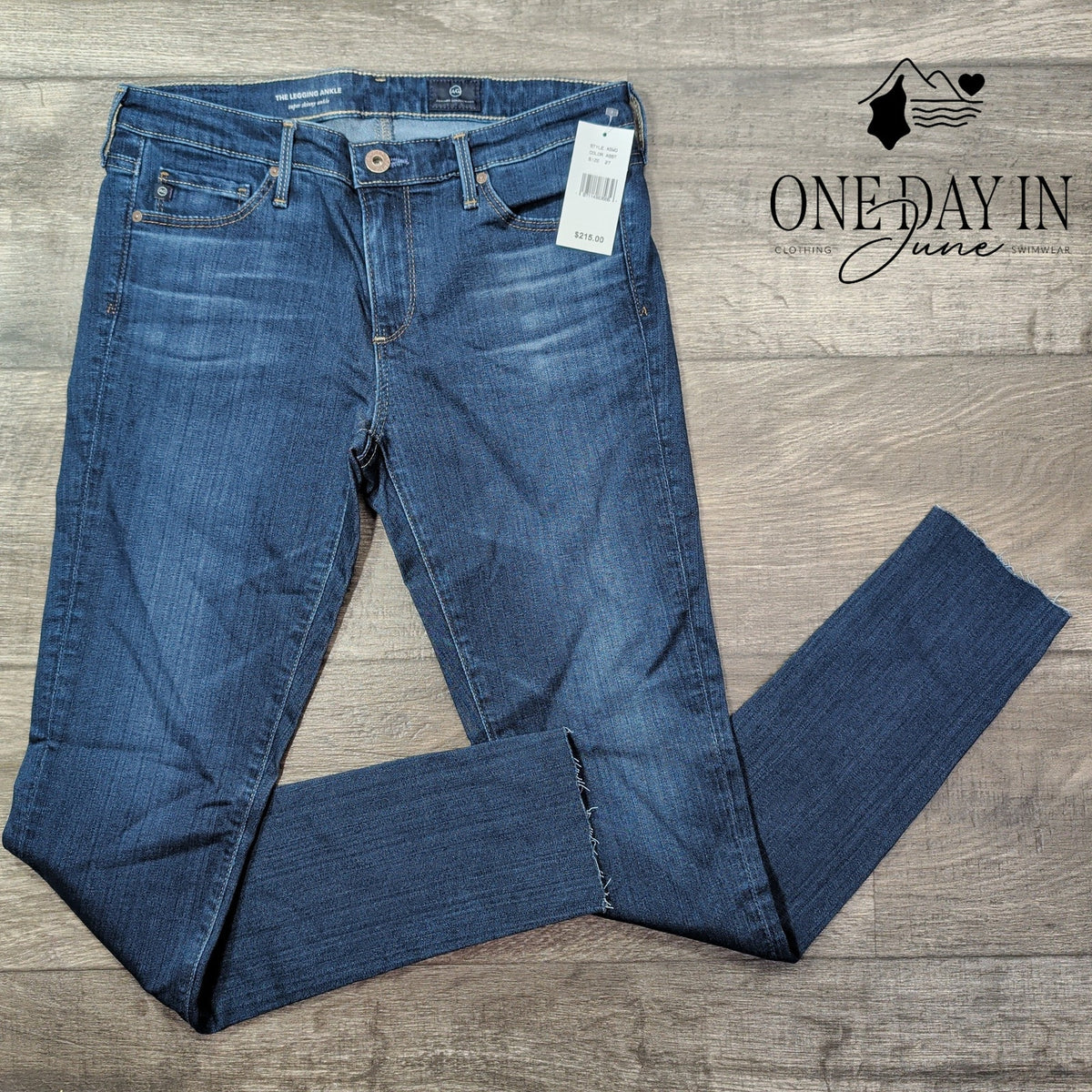 AG Adriano Goldschmied The Legging Ankle Super Skinny Jeans Raw Hem NWT Size 4