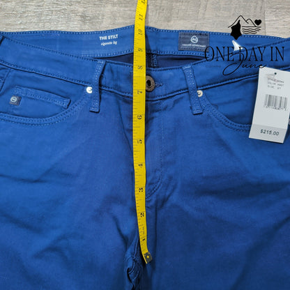 AG Adriano Goldschmied The Stilt Cigarette Leg Jeans Cobalt Blue NWT Size 4 (27)