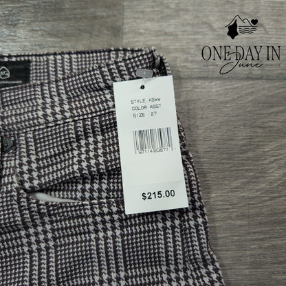 AG Adriano Goldschmied Wide Leg Crop Pants Plaid Houndstooth NWT Size 4 (27)