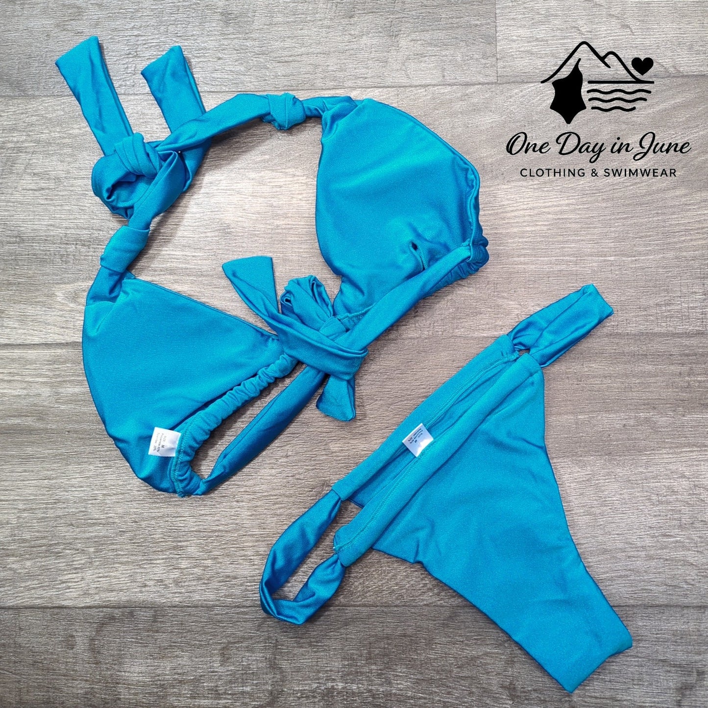 Charmleaks Cheeky Halter Tie Back Bikini Swimsuit Size M
