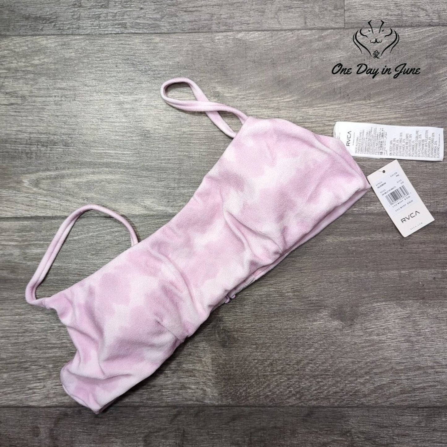 RVCA Live and Let Dye Bikini Top Purple Haze Tie Dye NWT $58 Size L