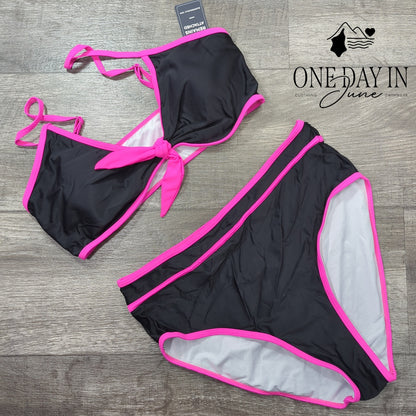 Blooming Jelly High Waist Tie Knot Bikini Size L