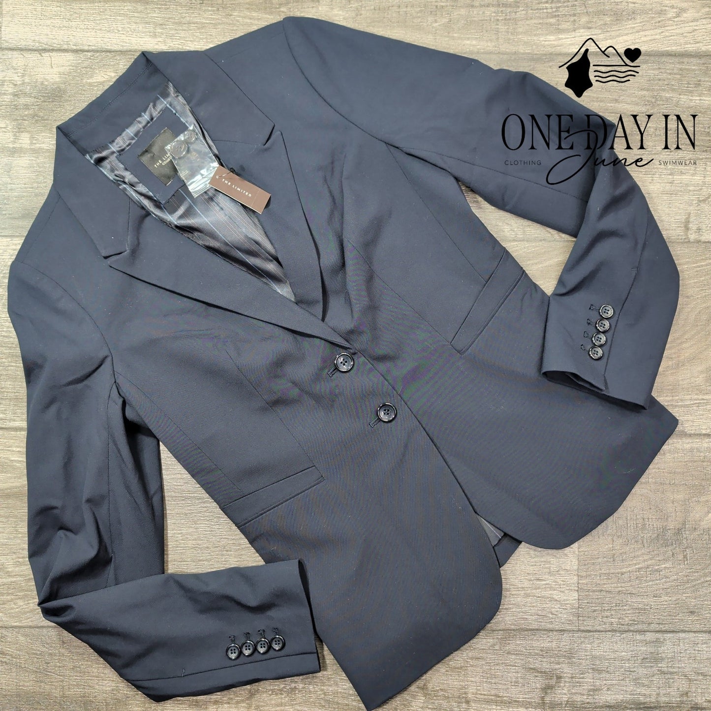 The Limited Collection 2 Button Blazer Navy Blue Tailored Career NWT Size 6