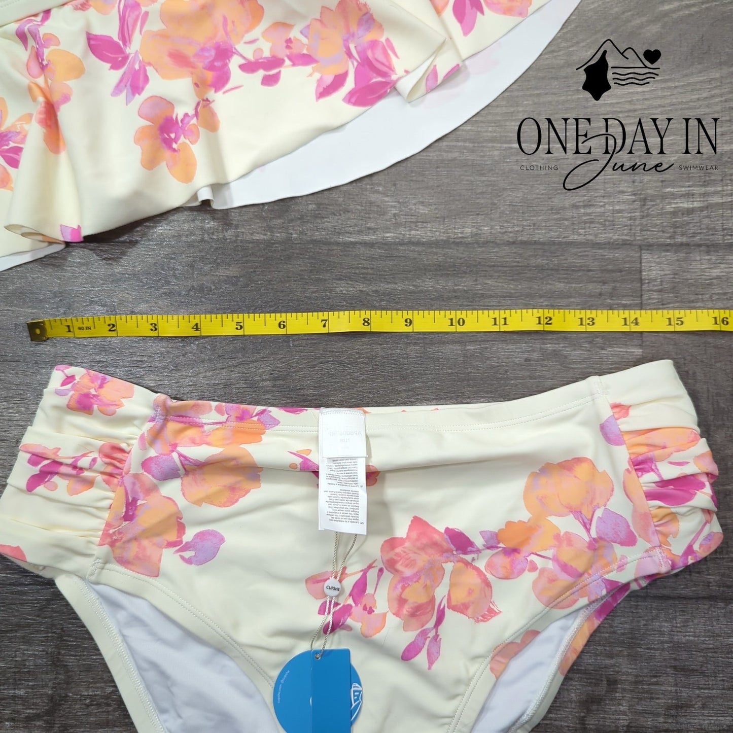 Cupshe Ruffle FLoral Bikini Swimsuit Size 1X Top/0X Bottom